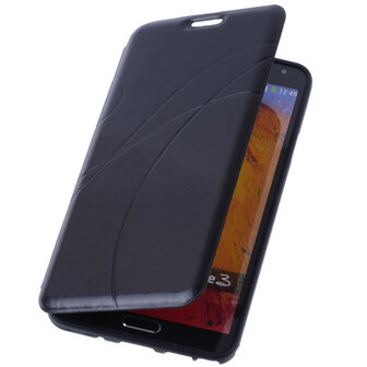 Bestcases Zwart TPU Book Case Flip Cover Motief Hoesje voor Samsung Galaxy Note 3