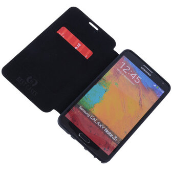 Bestcases Zwart TPU Book Case Flip Cover Motief Hoesje voor Samsung Galaxy Note 3