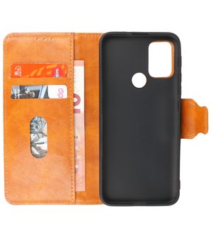 Portemonnee Wallet Case Hoesje voor Motorola Moto G30 - Moto G20 - Moto G10 - Bruin