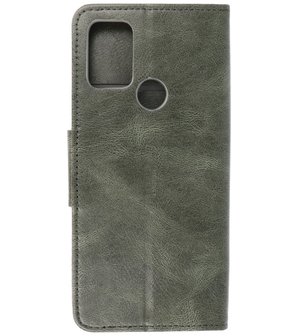 Portemonnee Wallet Case Hoesje voor Motorola Moto G30 - Moto G20 - Moto G10 - Donker Groen