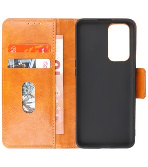 Portemonnee Wallet Case Hoesje voor OnePlus 9 - Bruin