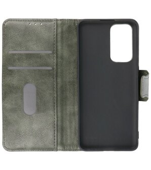 Portemonnee Wallet Case Hoesje voor OnePlus 9 - Donker Groen