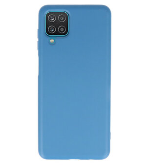 2.0mm Dikke Fashion Backcover Telefoonhoesje voor Samsung Galaxy A12 - Navy