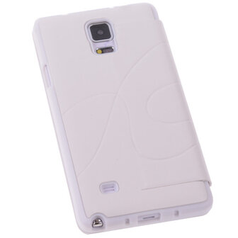 Bestcases Wit Hoesje voor Samsung Galaxy Note 4 TPU Book Case Flip Cover Motief