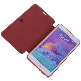 Bestcases Bruin Hoesje voor Samsung Galaxy Note 4 TPU Book Case Flip Cover Motief
