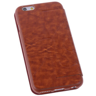 Bestcases Bruin TPU Booktype Motief Hoesje voor Apple iPhone 6