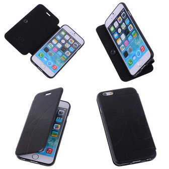 Bestcases Zwart TPU Booktype Motief Hoesje Apple iPhone 6