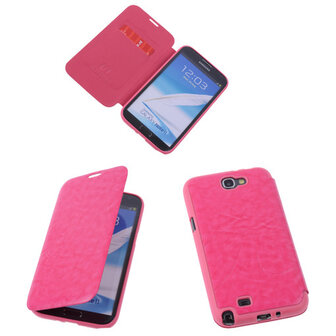 Bestcases Pink TPU Book Case Flip Cover Motief Samsung Galaxy Note 2