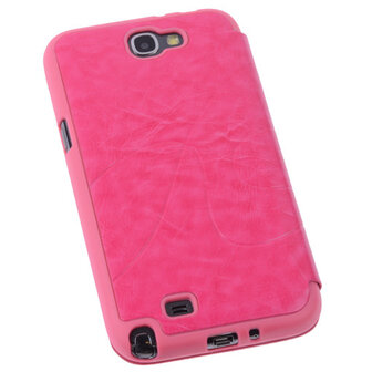 Bestcases Pink TPU Book Case Flip Cover Motief Hoesje voor Samsung Galaxy Note 2