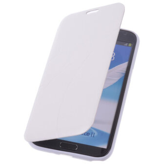 Bestcases Wit TPU Book Case Flip Cover Motief Samsung Galaxy Note 2