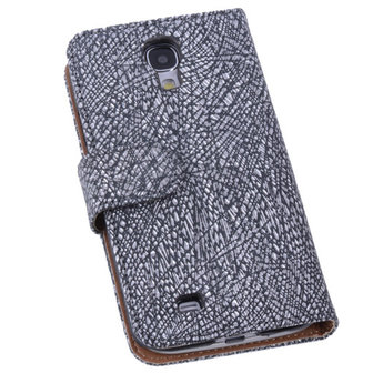 BestCases Glamour Zwart Hoesje voor Samsung Galaxy S4 Echt Leer Wallet Case