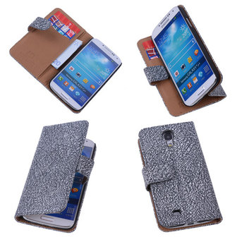 BestCases Glamour Zwart Samsung Galaxy S4 Echt Leer Wallet Case 