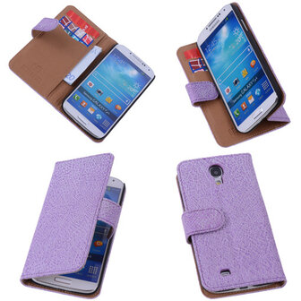 BestCases Antiek Pink Samsung Galaxy S4 i9500 Echt Leer Wallet Case Hoesje 