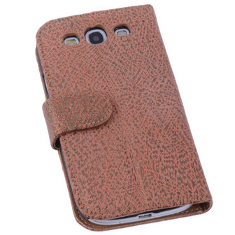 BestCases Glamour Gold Hoesje voor Samsung Galaxy S3 Neo Echt Leer Wallet Case