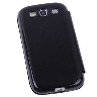 View Case Zwart Hoesje voor Samsung Galaxy S3 / S3 Neo TPU Bookcover
