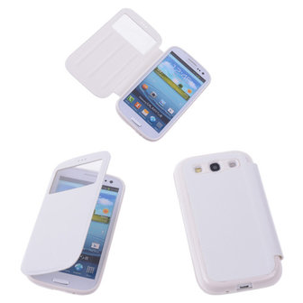 View Case Wit Samsung Galaxy S3 / S3 Neo TPU Bookcover Hoesje
