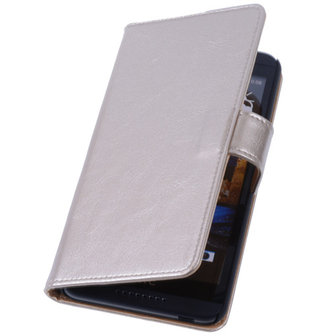 PU Leder Goud Hoesje voor HTC Desire 816 Book/Wallet Case/Cover s