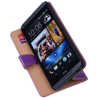 PU Leder Lila Hoesje voor HTC Desire 816 Book/Wallet Case/Cover s