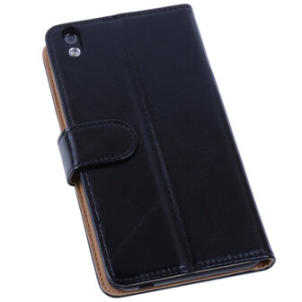PU Leder Zwart Hoesje voor HTC Desire 816 Book/Wallet Case/Cover s