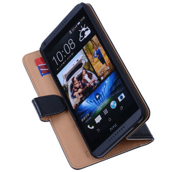 PU Leder Zwart Hoesje voor HTC Desire 816 Book/Wallet Case/Cover s