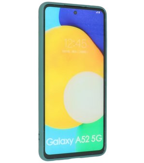 2.0mm Dikke Fashion Backcover Telefoonhoesje voor Samsung Galaxy A52 / A52 5G - Donker Groen