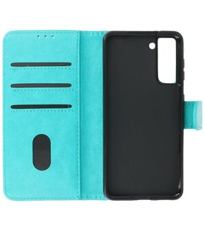 Booktype Wallet Case Telefoonhoesje voor Samsung Galaxy S21 - Groen