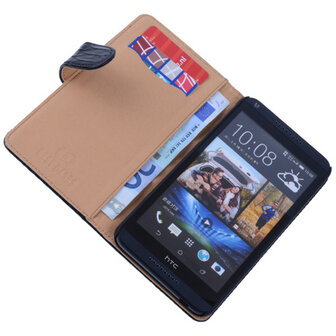 Bestcases Slang Zwart Hoesje voor HTC Desire 816 Bookcase Cover