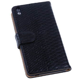 Bestcases Slang Zwart Hoesje voor HTC Desire 816 Bookcase Cover