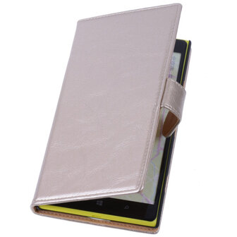 PU Leder Goud Hoesje Nokia Lumia 1320 Book/Wallet Case/Cover 