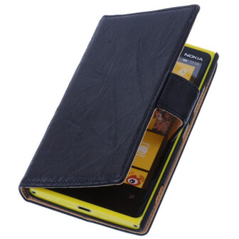 BestCases Zwart Nokia Lumia 1320 Stand Luxe Echt Lederen Book Wallet Hoesje