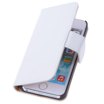 PU Leder Wit iPhone 5c Book/Wallet Case/Cover