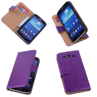 PU Leder Lila Samsung Galaxy Grand 2 Book/Wallet Case/Cover Hoesje