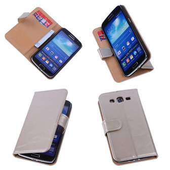 PU Leder Goud Samsung Galaxy Grand 2 Book/Wallet Case/Cover Hoesje