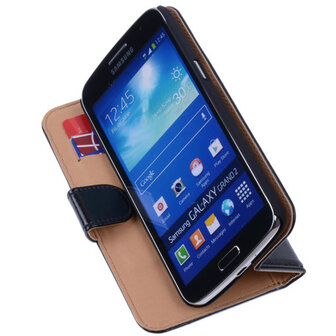 PU Leder Zwart Hoesje voor Samsung Galaxy Grand 2 Book/Wallet Case/Cover