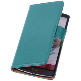 PU Leder Groen Hoesje voor LG G3 Book/Wallet Case/Cover