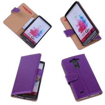 PU Leder Lila Hoesje LG G3 Book/Wallet Case/Cover 