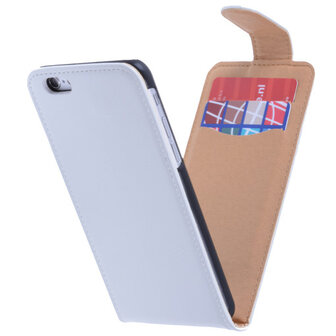 Classic Wit iPhone 6 (4.7 inch) PU Leder Flip Case