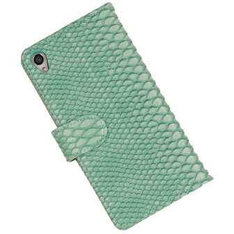 BC &quot;Slang&quot; Turquoise Hoesje voor Sony Xperia Z3 Bookcase Wallet Cover