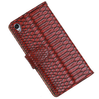 BC "Slang" Rood Hoesje voor Sony Xperia Z3 Bookcase Wallet Cover