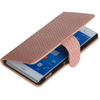 BC "Slang" Pink Hoesje voor Sony Xperia Z3 Bookcase Wallet Cover