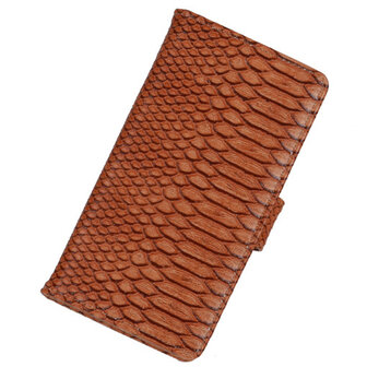 BC "Slang" Bruin Hoesje voor Sony Xperia Z3 Bookcase Wallet Cover