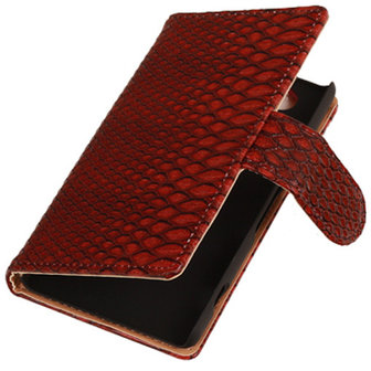 &quot;Slang&quot; Rood Hoesje voor Sony Xperia Z3 Compact Bookcase Wallet Cover