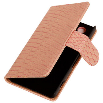 &quot;Slang&quot; Pink Hoesje voor Sony Xperia Z3 Compact Bookcase Wallet Cover