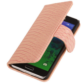 BC  Slang Pink Hoesje voor Samsung Galaxy Alpha Bookcase Cover