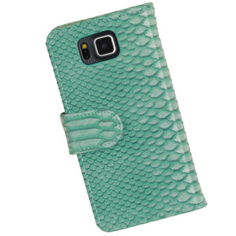 BC Slang Turquoise Hoesje voor Samsung Galaxy Alpha Bookcase Cover