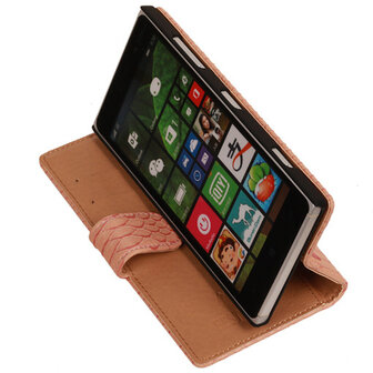BC Slang Pink Hoesje voor Nokia Lumia 830 Bookcase Wallet Cover