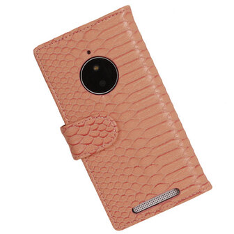 BC Slang Pink Hoesje voor Nokia Lumia 830 Bookcase Wallet Cover