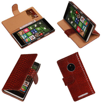 "Slang" Rood Nokia Lumia 830 Bookcase Wallet Cover Hoesje 