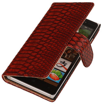 BC Slang Rood Hoesje voor Nokia Lumia 830 Bookcase Wallet Cover
