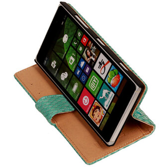 BC Slang Turquoise Hoesje voor Nokia Lumia 830 Bookcase Wallet Cover